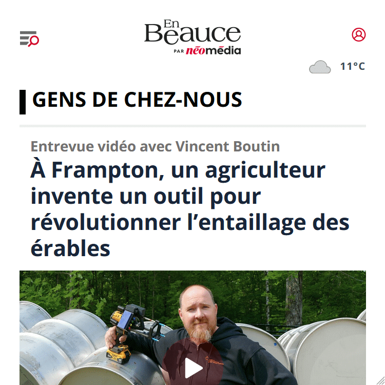 Un agriculteur invente un outil pour révolutionner l’entaillage des érables